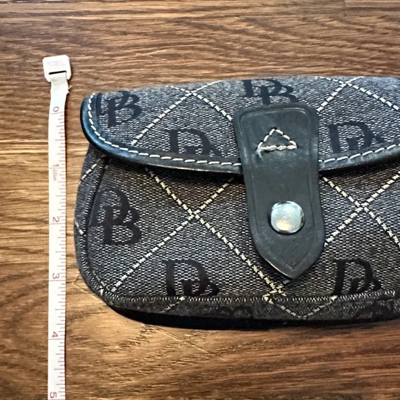 Dooney & Bourke Denim Logo Quilted Wristlet in Gray and Black - Picture 10 of 14